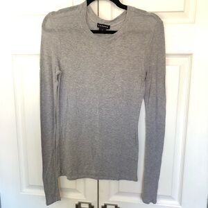Trouve Heather Grey Long Sleeve Fitted Shirt Size S